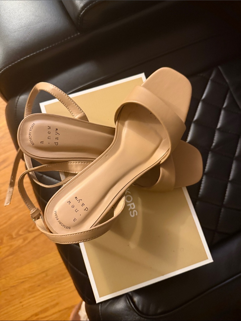 a new day Tan Slingback Block Heel Sandals